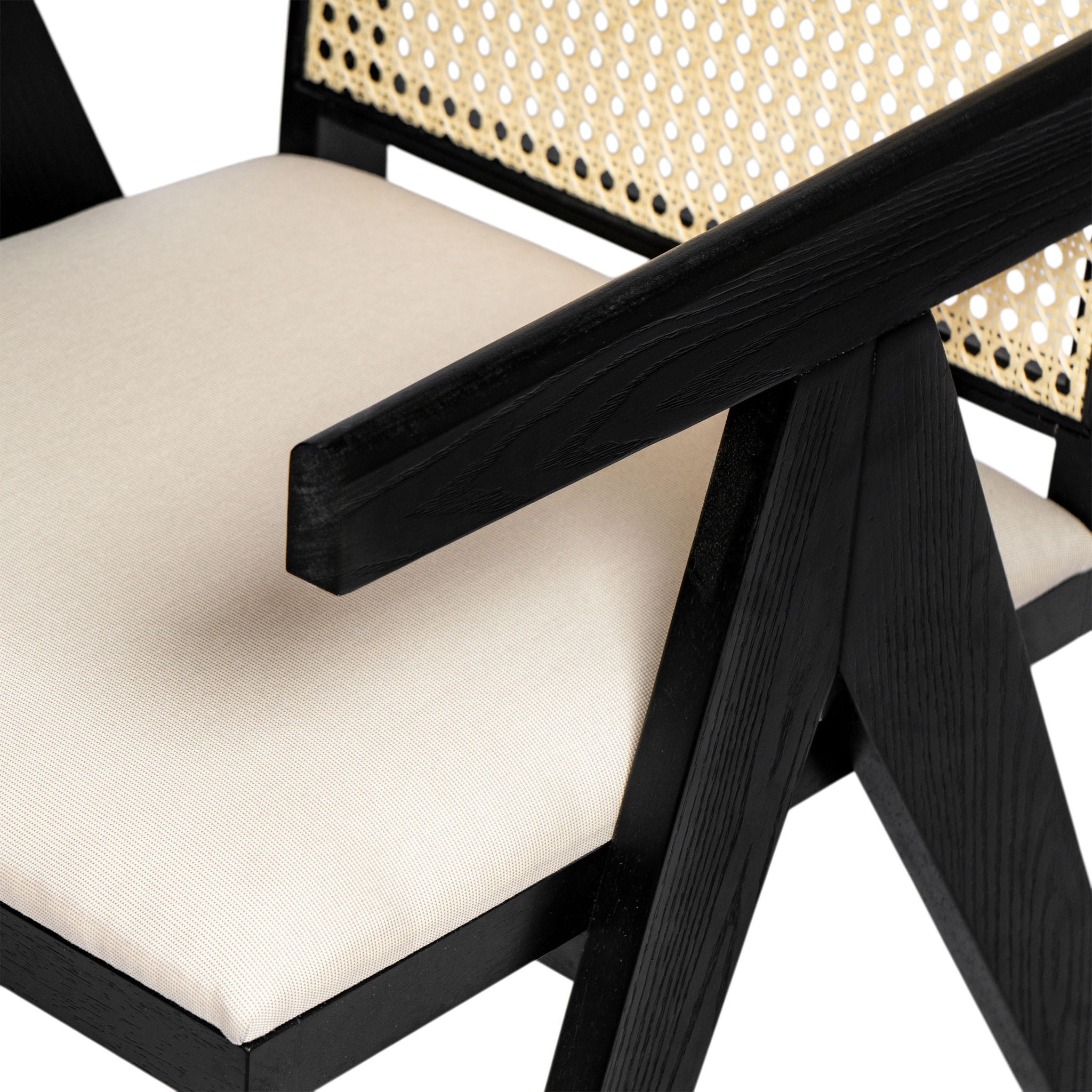 Chandigarh Farmhouse Style Cane Upholstered Dining Chairs (Set of 2)