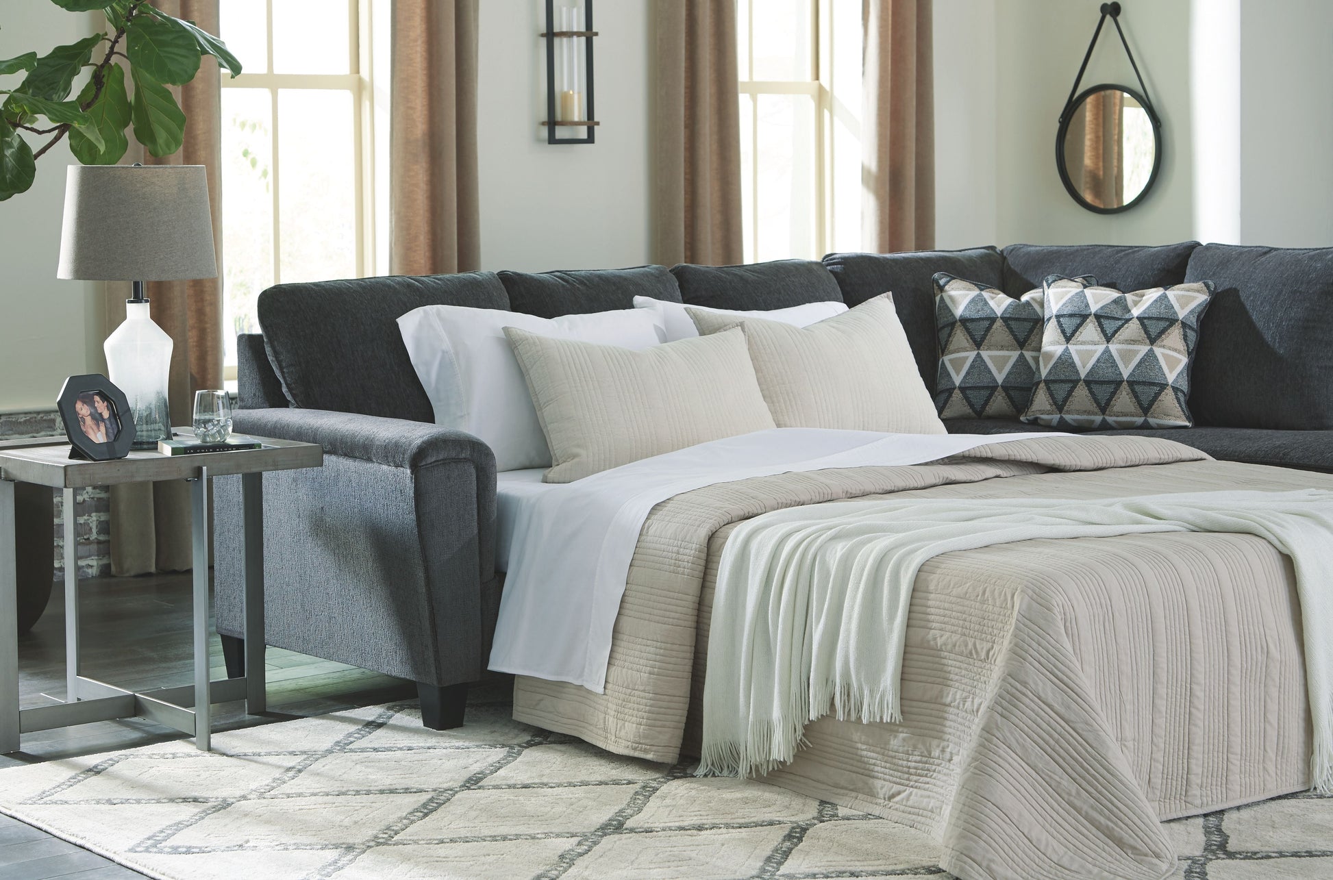 Millennium® by Ashley Abinger - Sleeper Sectional | Meri Furniture