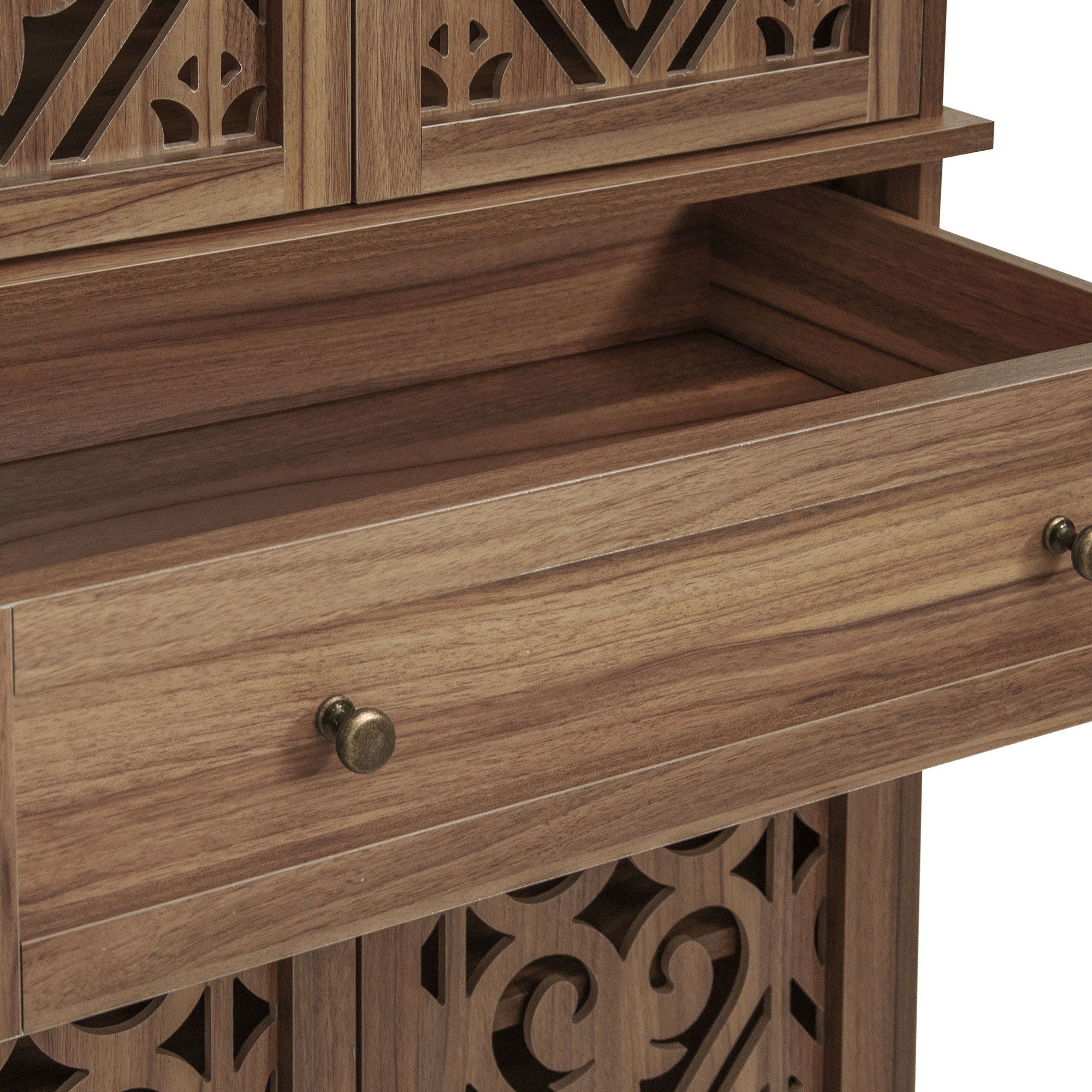 4 Door Cabinet With 1 Drawer, With 4 Adjustable Inner Shelves, Storage Cabinet