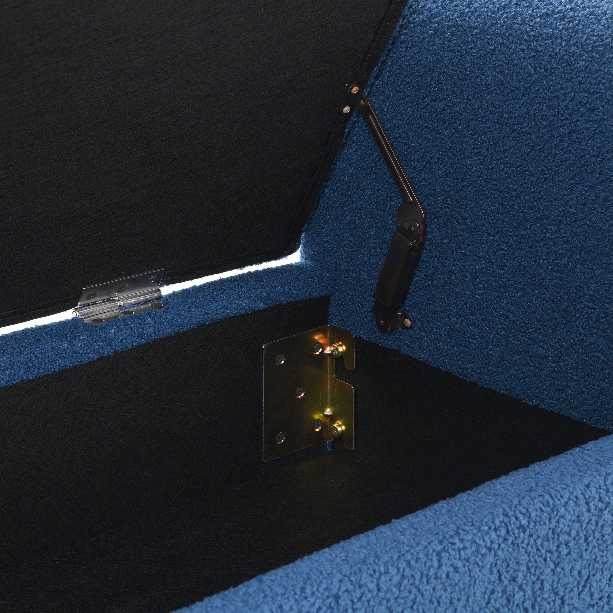 Modern Teddy Upholstered Large Bed End Bench With Arms And Storage