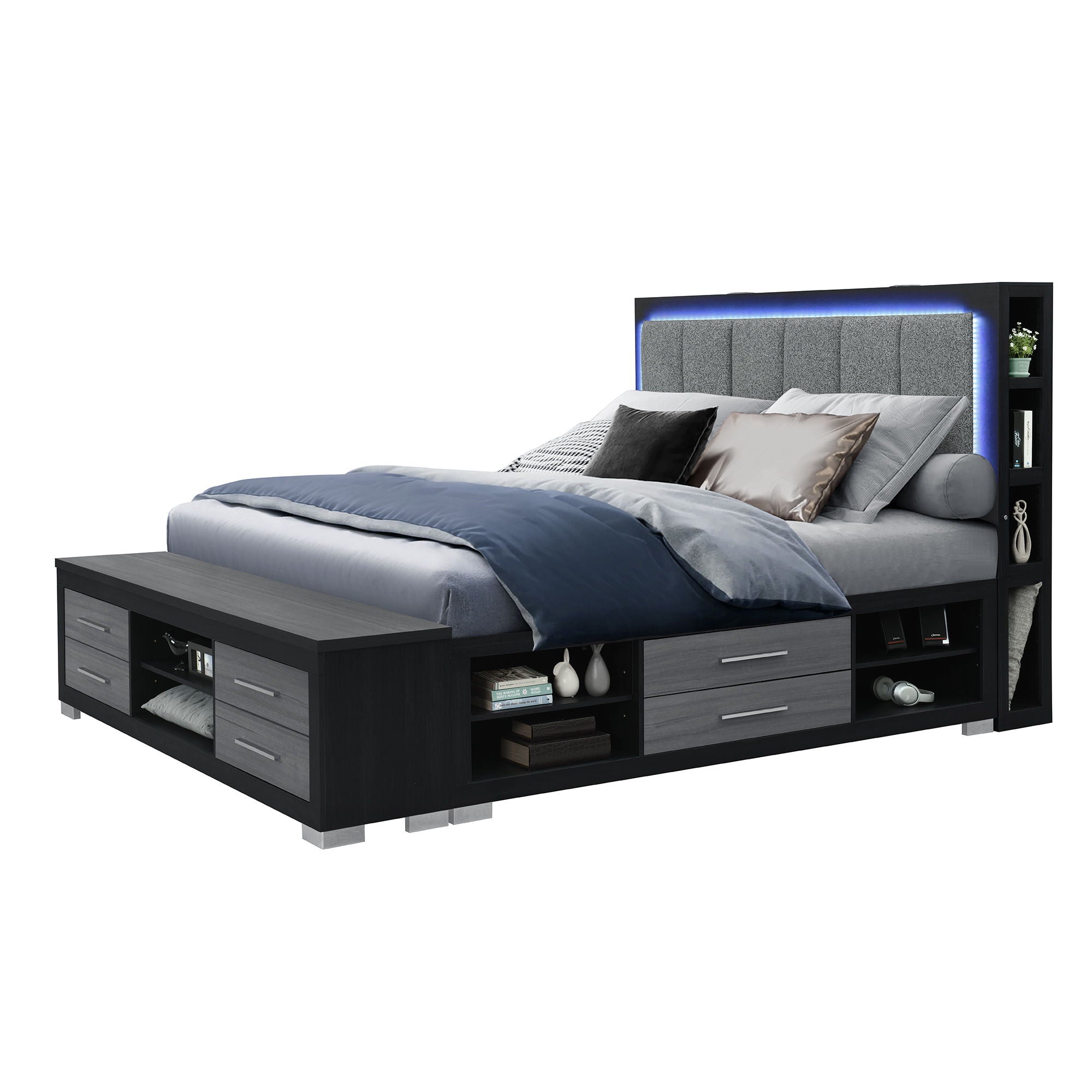 Messa - Bed With Storage Features And LED Lighting
