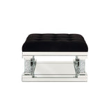 ACME Noralie - Ottoman - Mirrored & Faux Diamonds - 18" | Meri Furniture