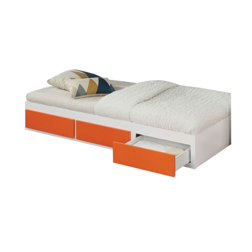 ACME Lawson - Trundle - White & Orange | Meri Furniture