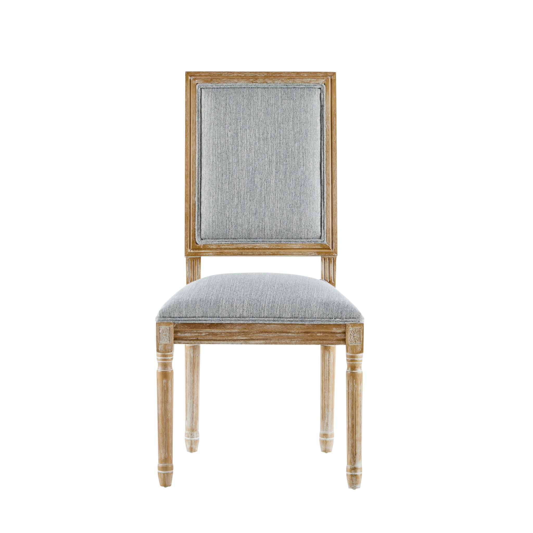 French Country Style Dining Chair With Upholstered Seating And Fluted Legs