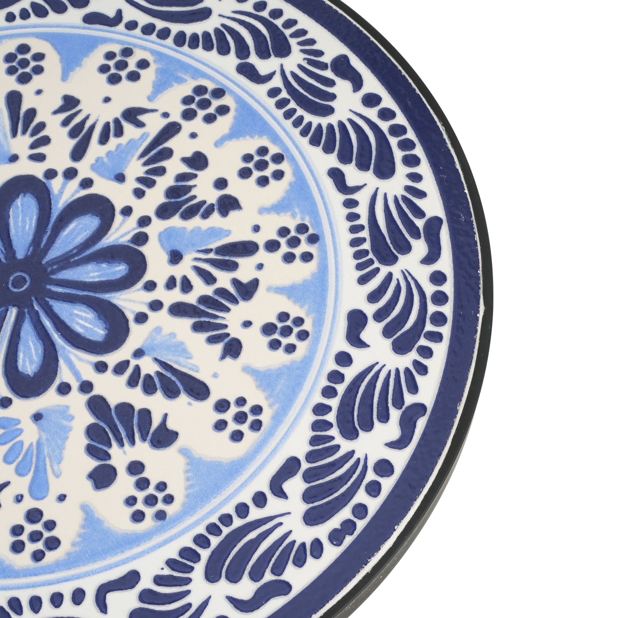 French Country Patio Side Table With Vibrant Tile Top