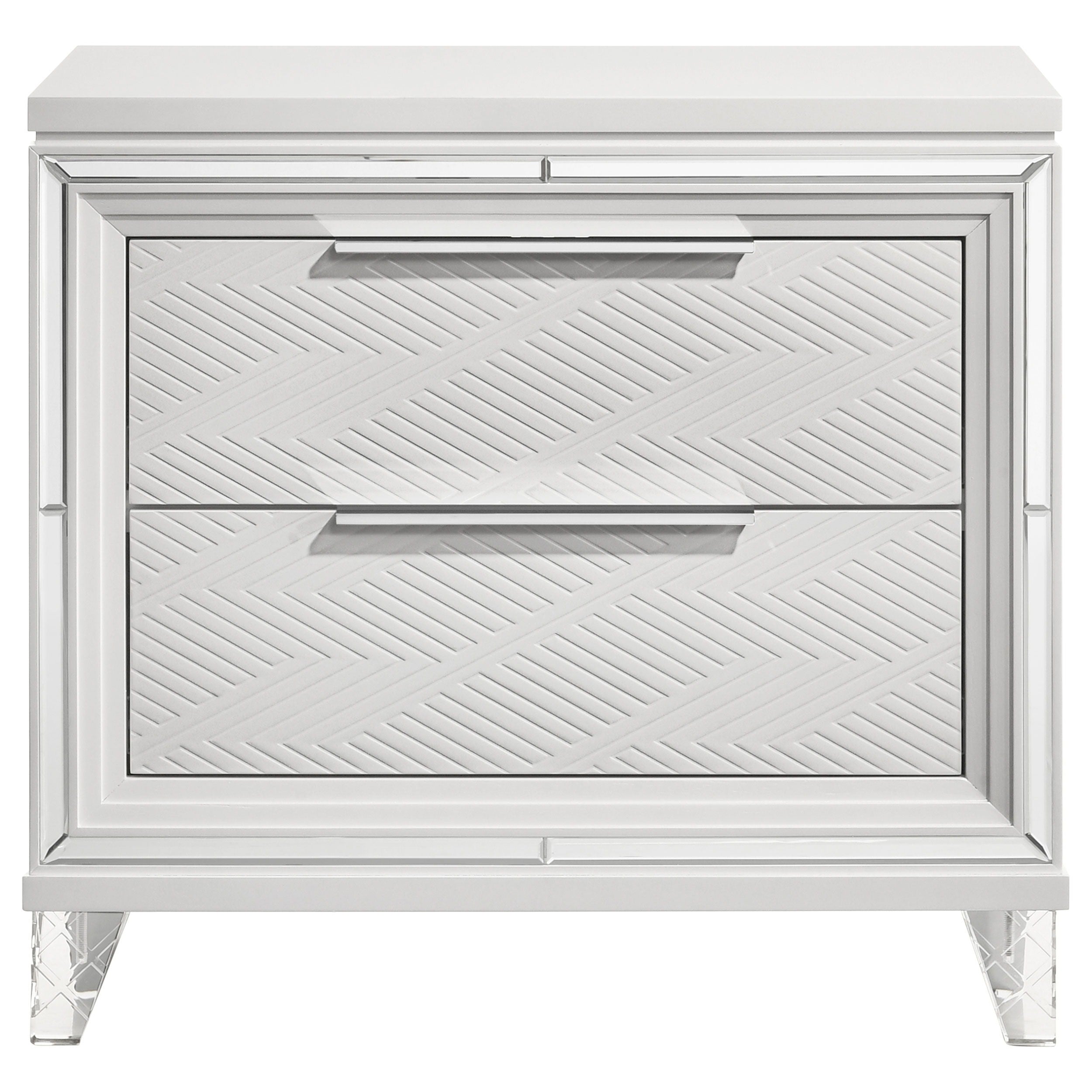 Coaster Fine Furniture Marmore - 2-Drawer Nightstand Bedside Table - White | Meri Furniture