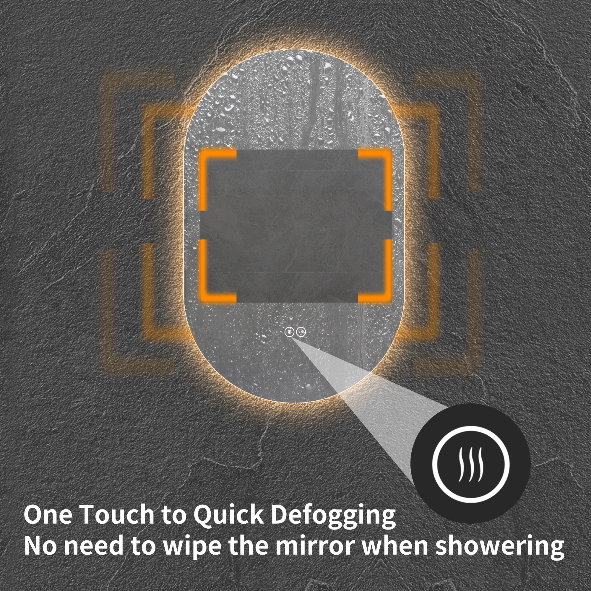 Smart Wall Mounted LED Touch Screen Mirror With Anti-Fog Function And Adjustable Lighting