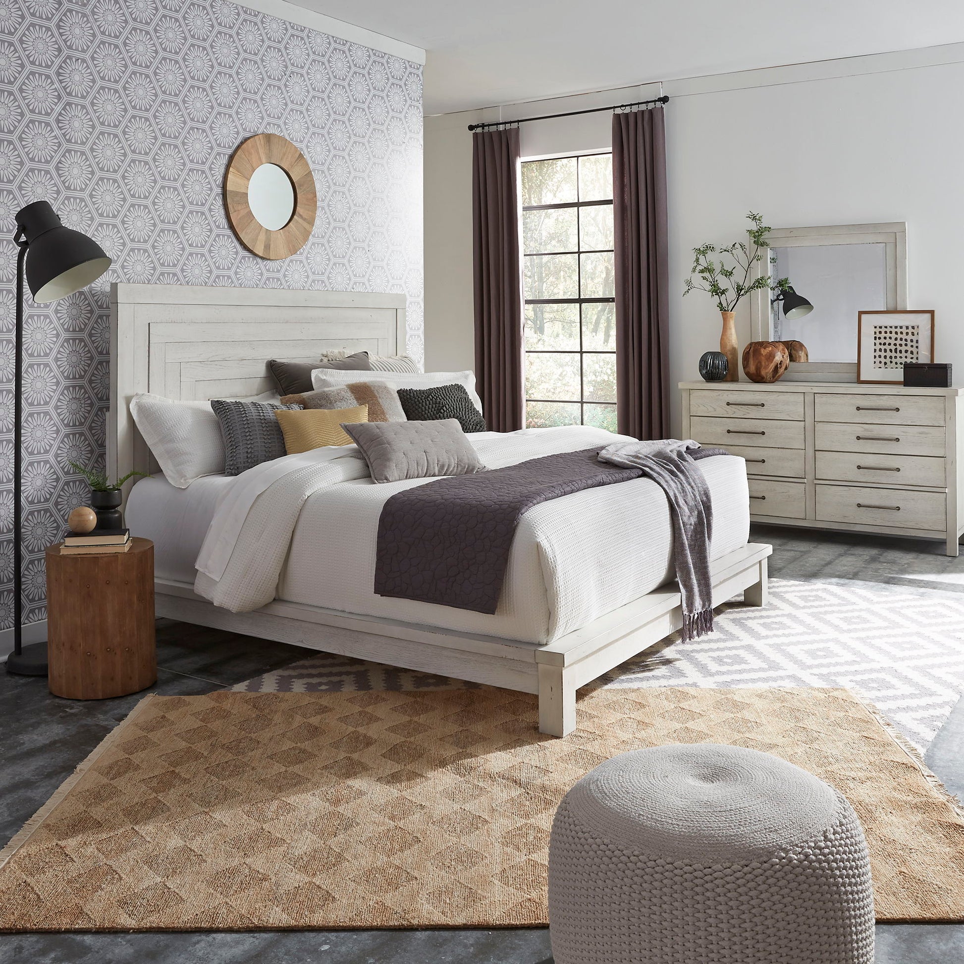Liberty Furniture Modern Farmhouse - Platform Bed, Dresser & Mirror | Meri Furniture