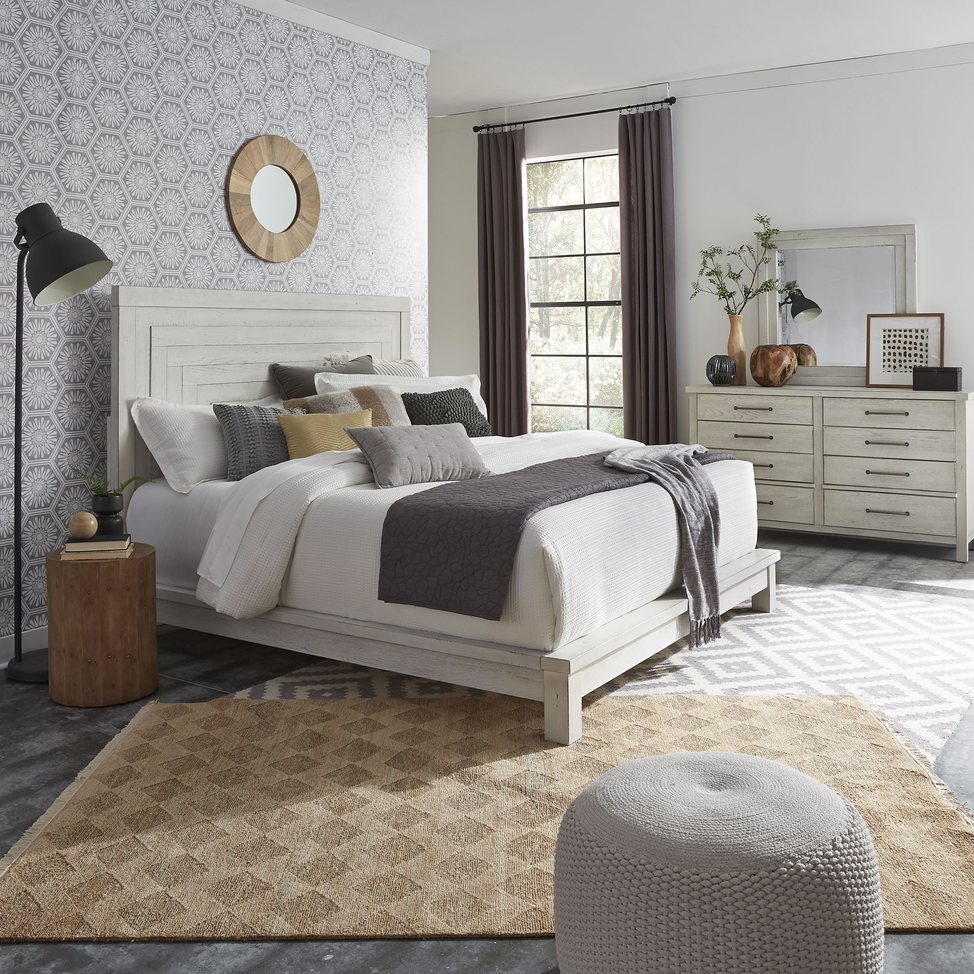Liberty Furniture Modern Farmhouse - Platform Bed, Dresser & Mirror | Meri Furniture