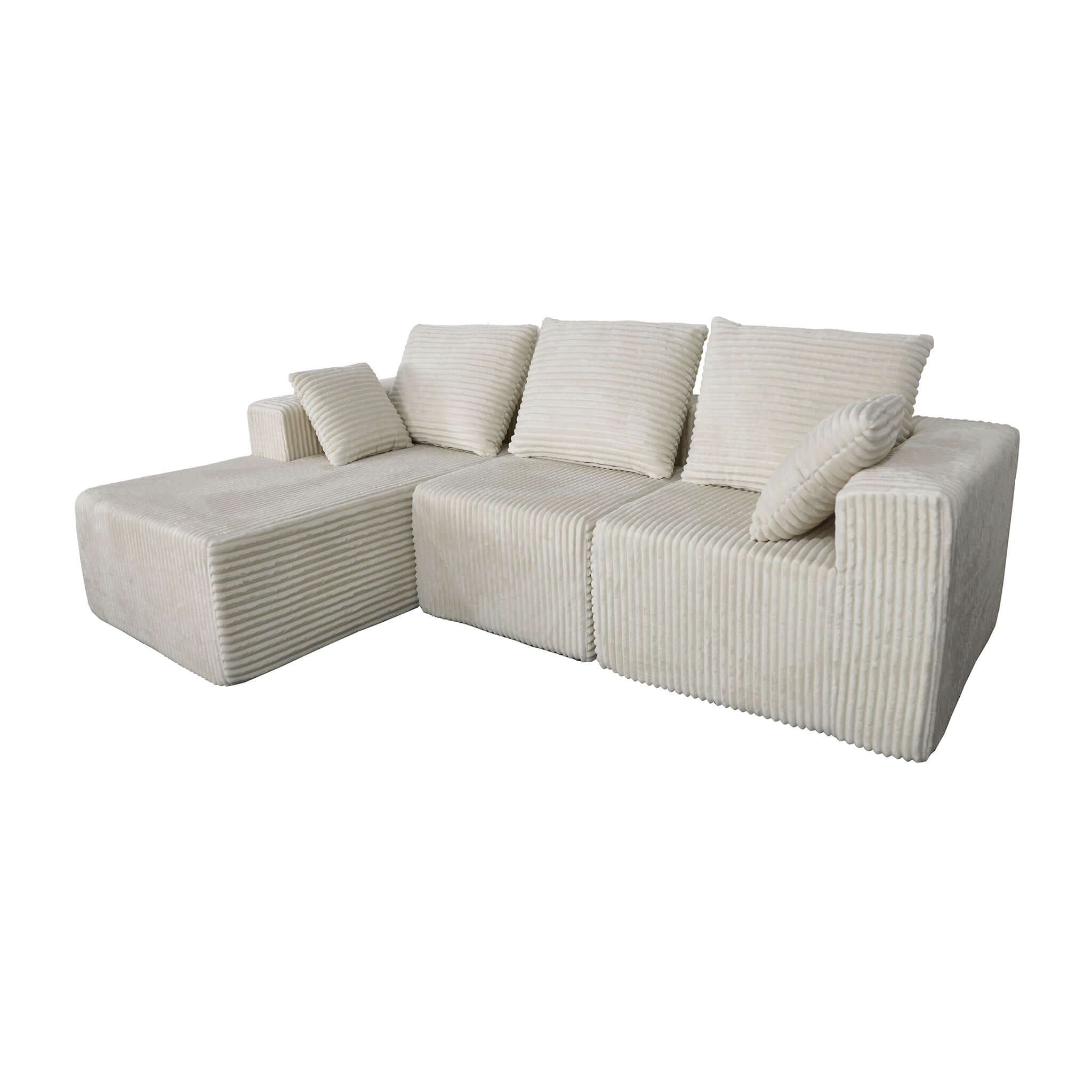 Corner Combination Sofa Sectional Couch With Soft Plush Fabric