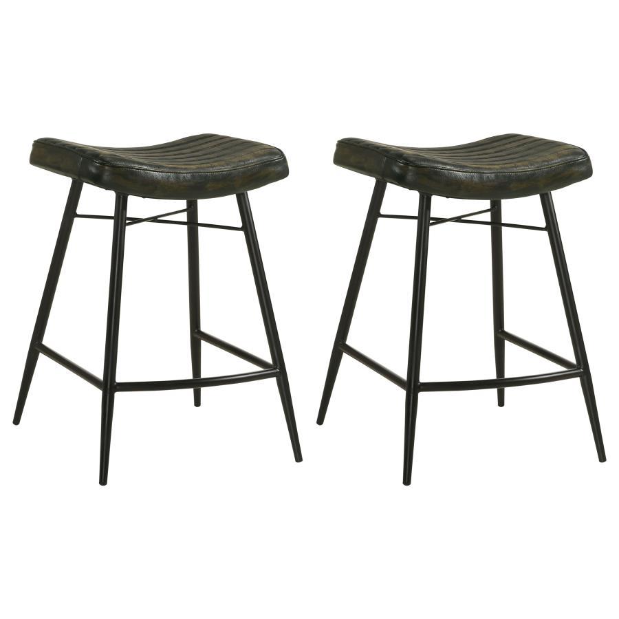 Coaster Fine Furniture Bayu - Leather Upholstered Counter Stool (Set of 2) | Meri Furniture