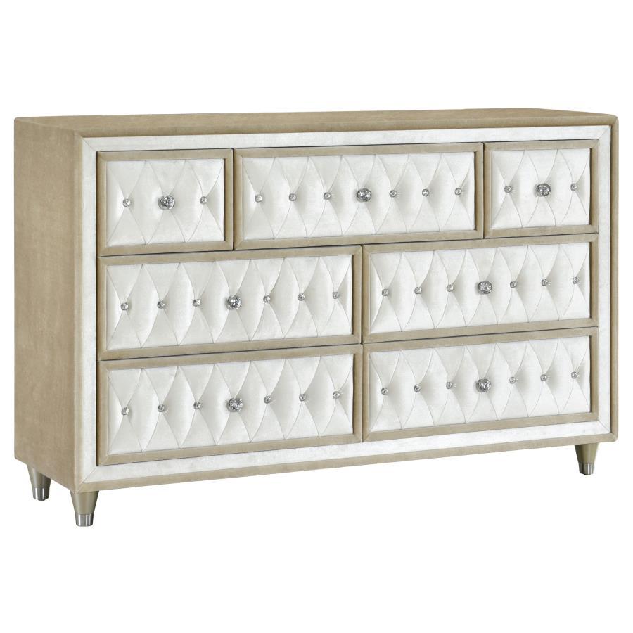 Coaster Fine Furniture Antonella - 7-Drawer Upholstered Dresser | Meri Furniture
