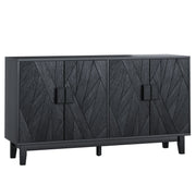 Modern Style Buffet Cabinet, Storage Side Cabinet Buffet Cabinet, Medieval Modern Multifunctional Decorative Cabinet Suitable For Living Room, Dining Room, Entrance, Corridor, Kitchen - Black