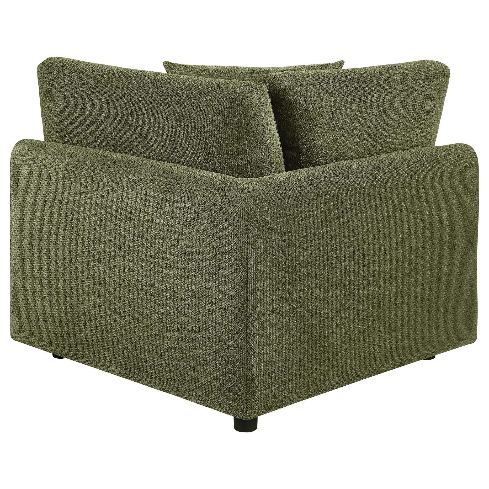 Elysia Chenille Upholstered Modular Corner Chair Green