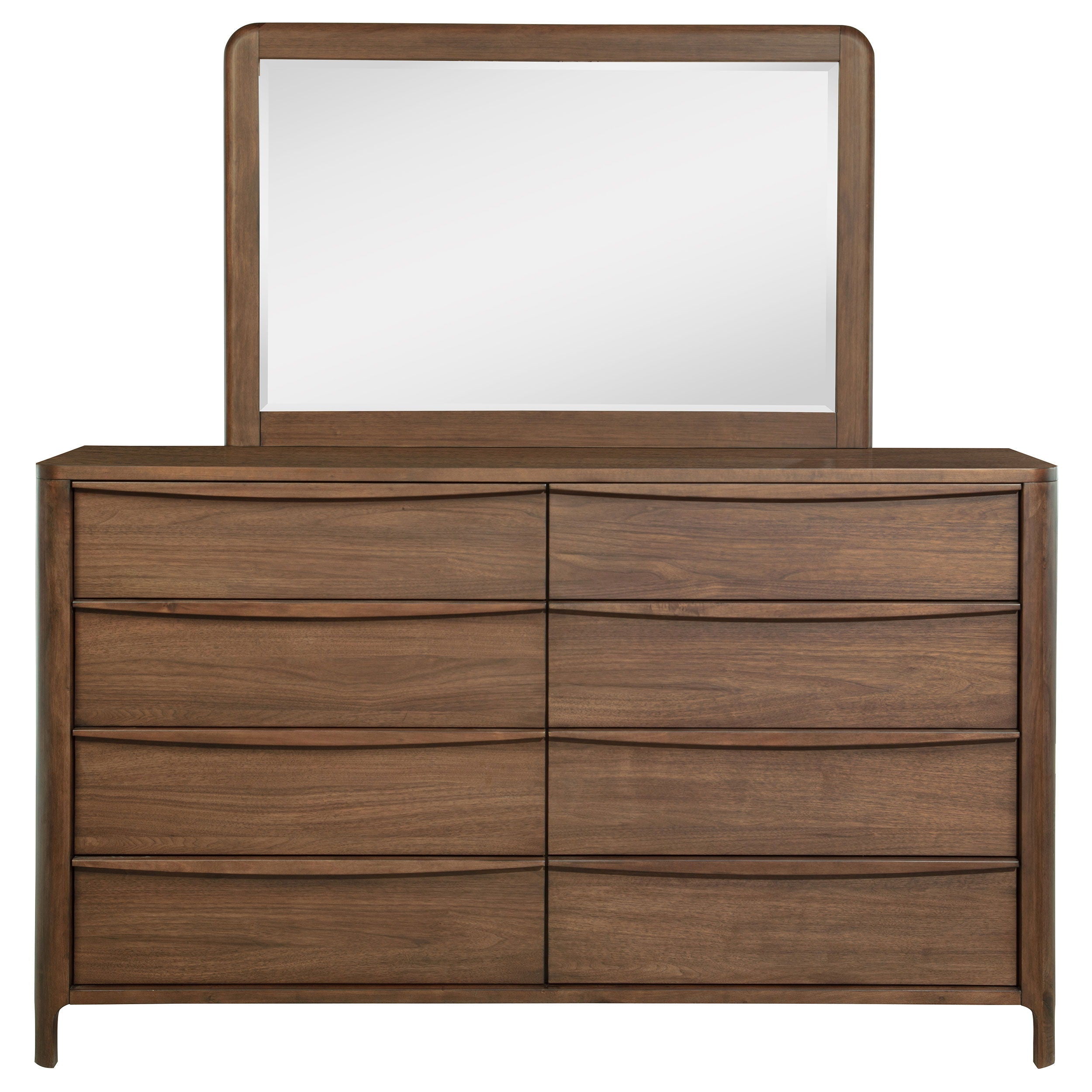 Coaster Fine Furniture Maderia - 8-Drawer Dresser And Mirror - Walnut | Meri Furniture