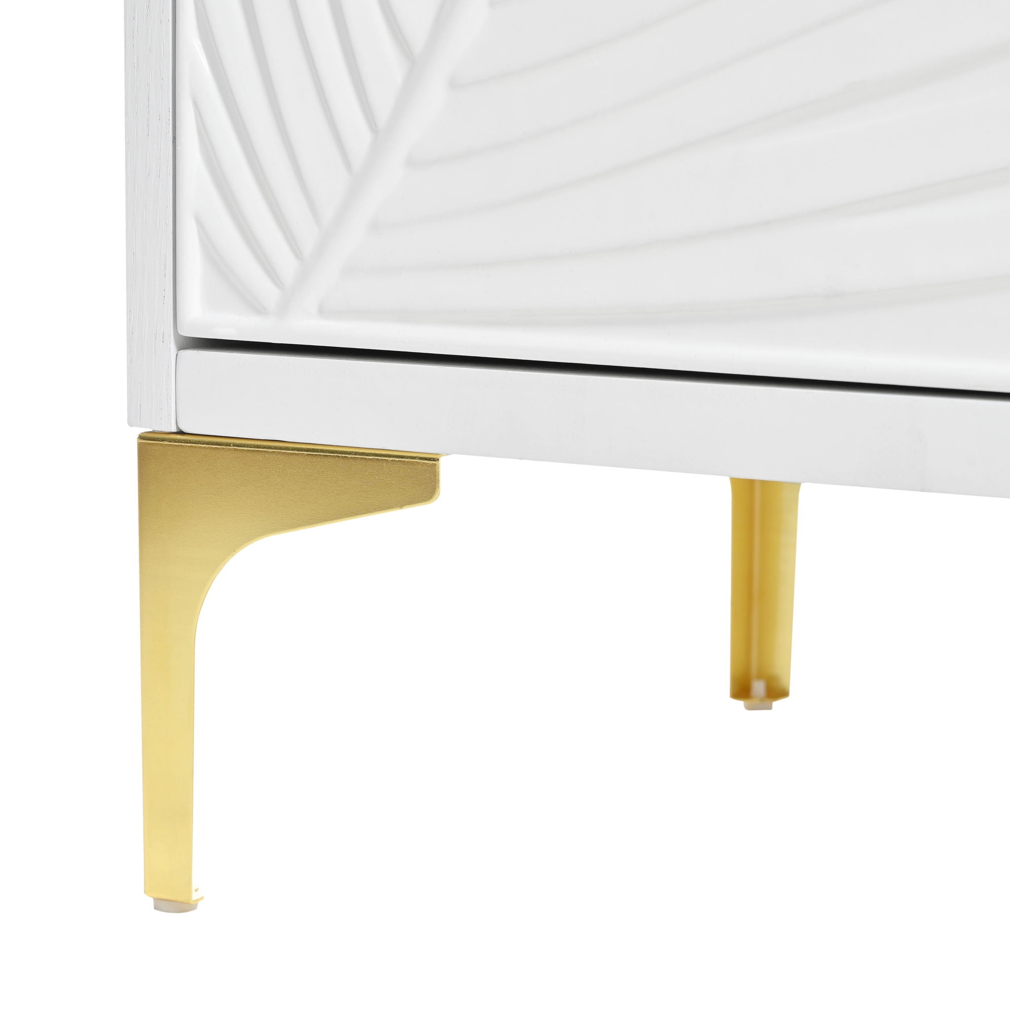 Modern 4 Door Sideboard With Creative Carved Surface And Adjustable Shelves