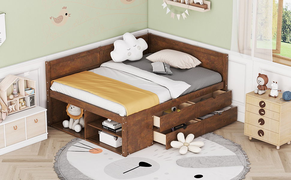 Daybed With Drawers And Shelves