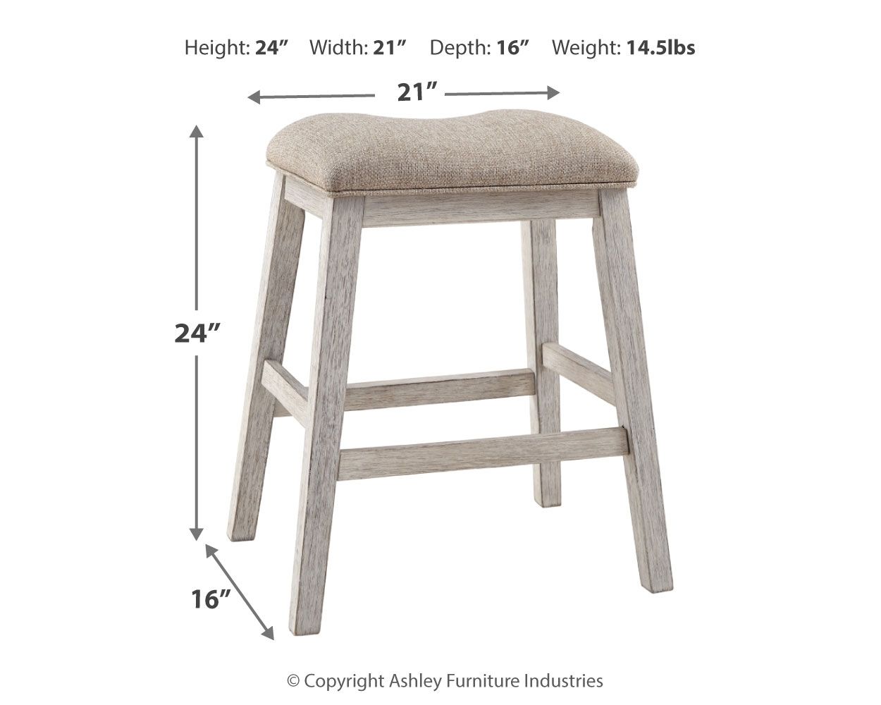 Signature Design by Ashley® Skempton - White - Upholstered Stool (Set of 2) | Meri Furniture