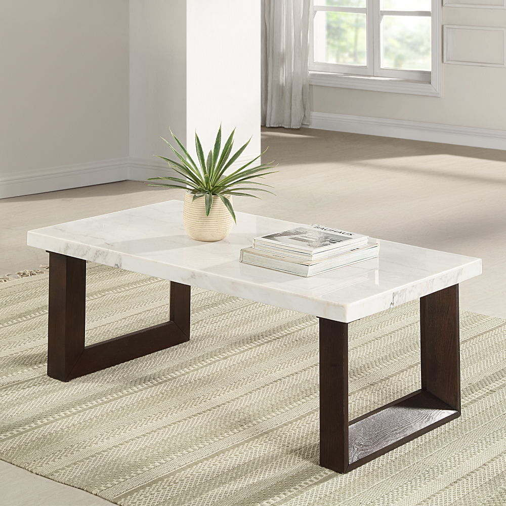 ACME Edwyn - Table With Marble Top | Meri Furniture