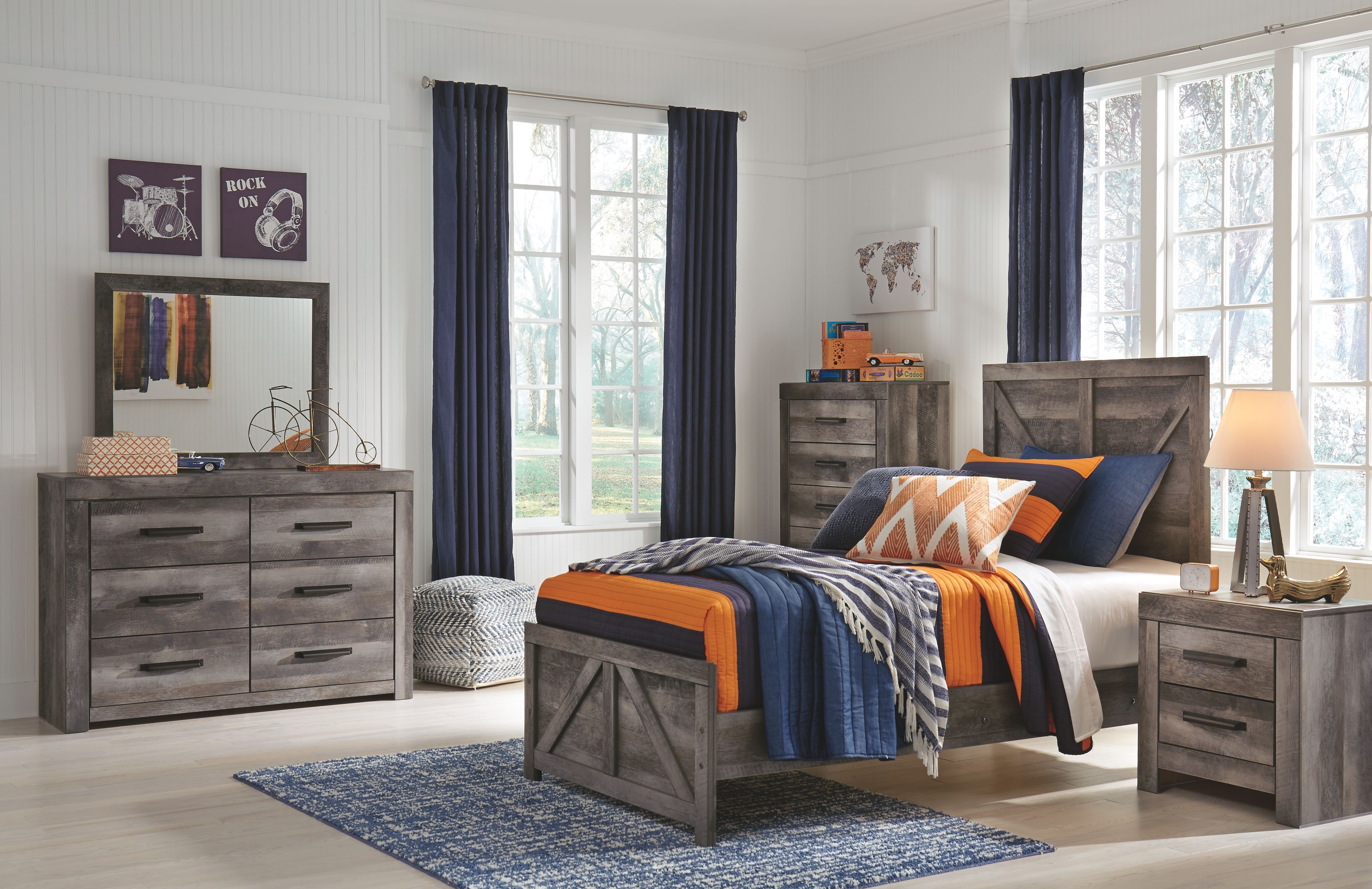 Signature Design by Ashley® Wynnlow - Crossbuck Panel Bed | Meri Furniture