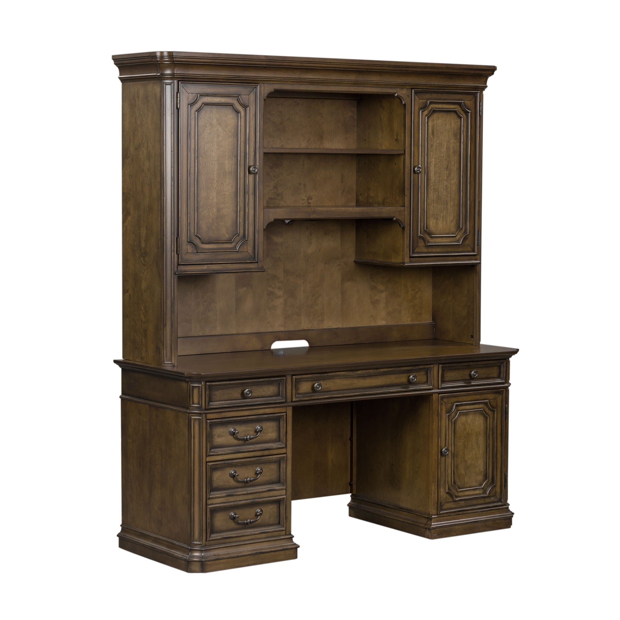 Liberty Furniture Amelia - Jr Executive Credenza Set - Dark Brown | Meri Furniture