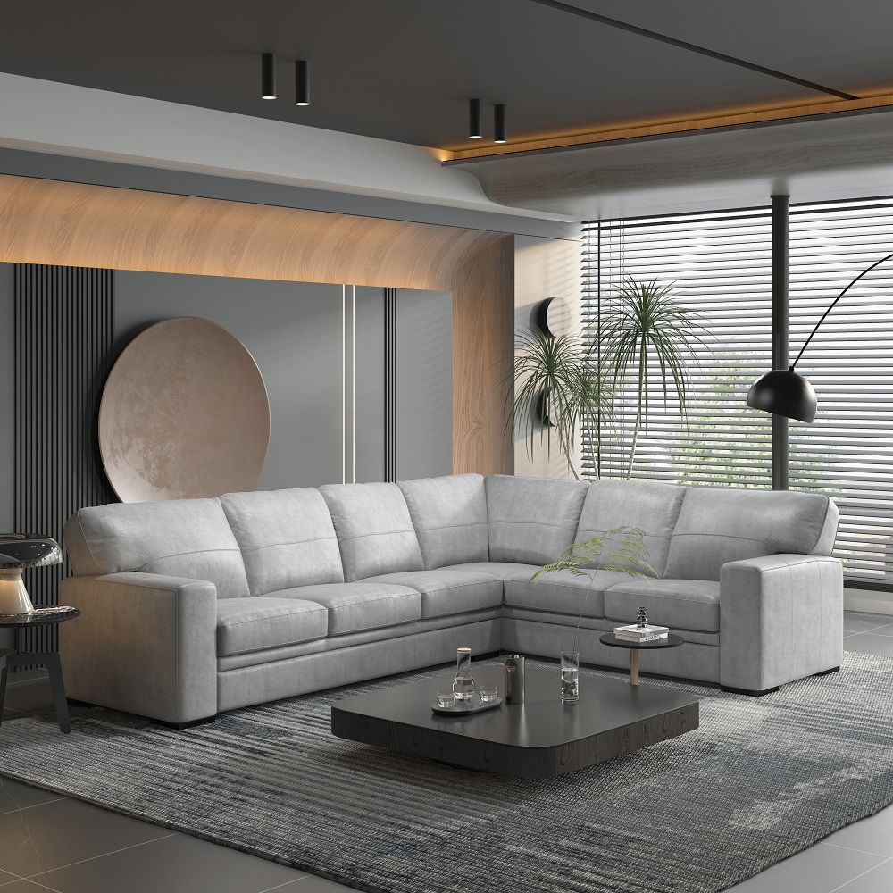 ACME Goma - Sectional Sofa With Sleeper - Light Gray | Meri Furniture