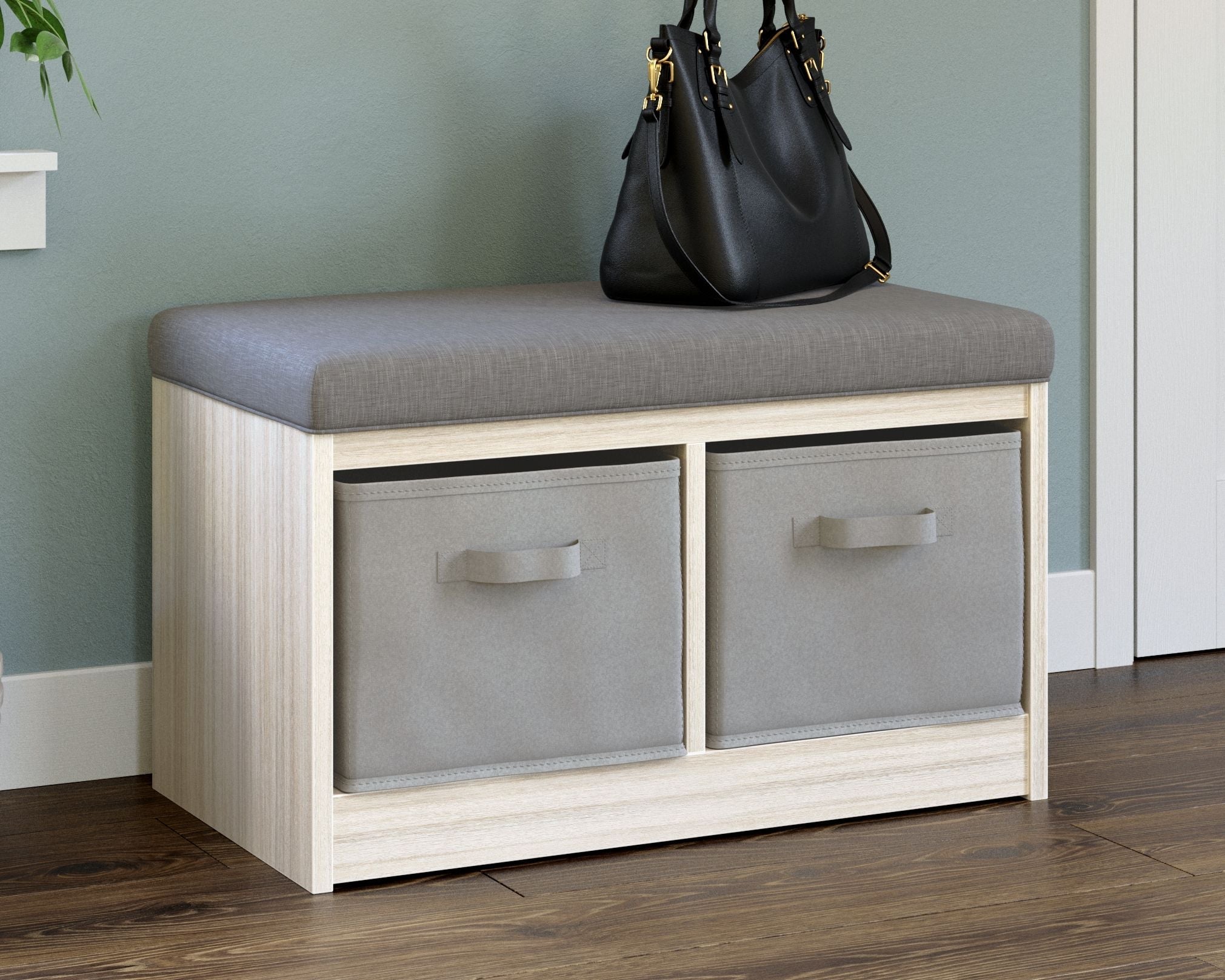 Ashley Furniture Blariden - Gray / Natural - Storage Bench | Meri Furniture