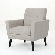 Contemporary Club Chair With Nailhead Trim Fabric And Birch Wood Legs