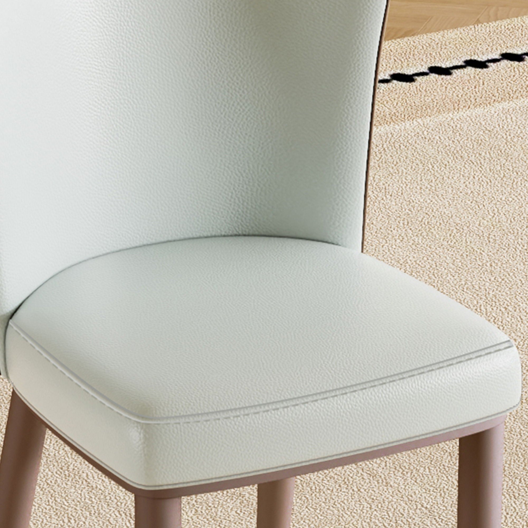 Dining Chair With Carbon Steel Legs, Comfortable Seating, (Set of 2) - White