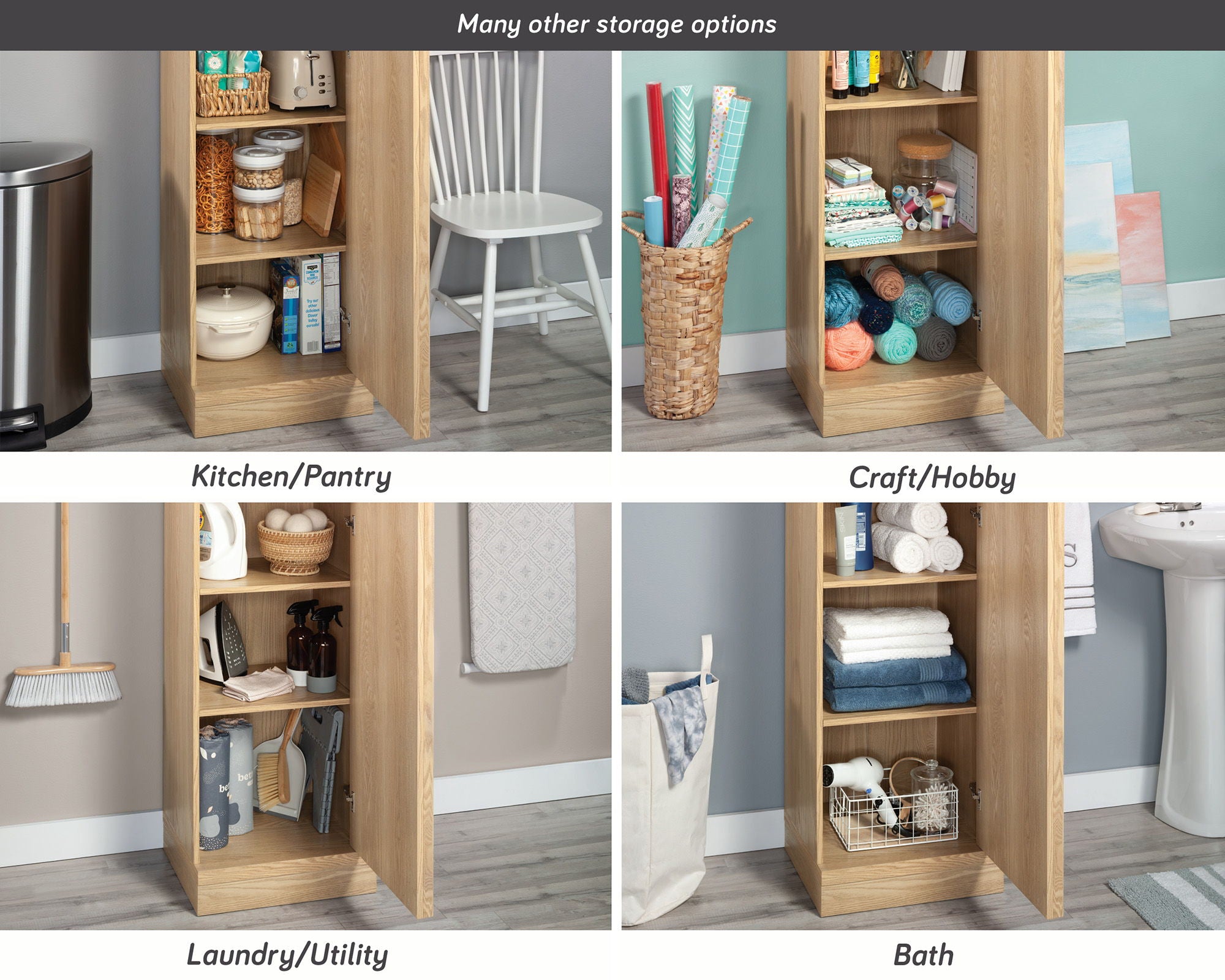 Single-Door Storage Cabinet in Harmony Ash