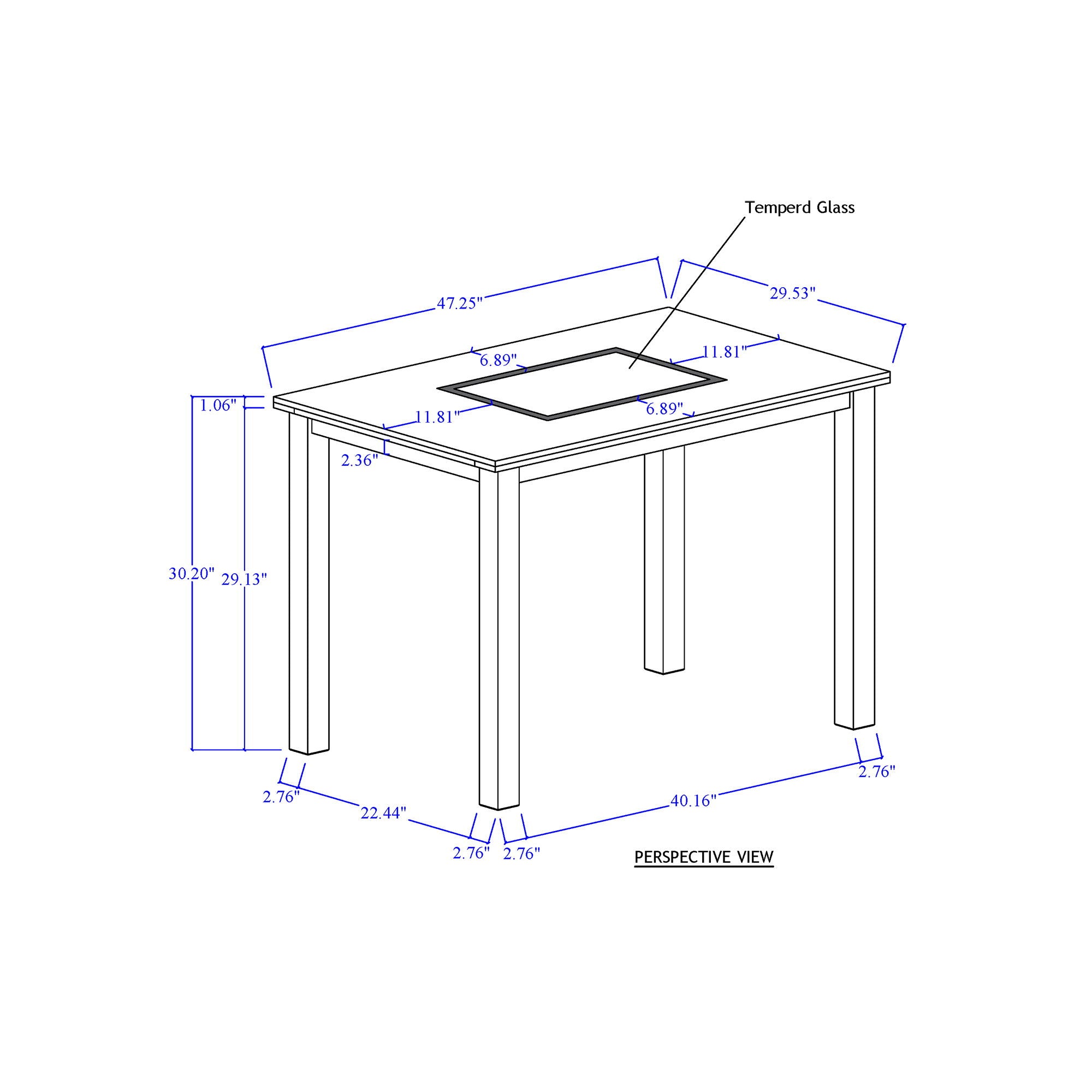 Dining Table Set With 4 Chairs, 5 Piece Set - Gray