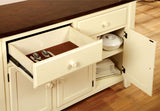 Furniture of America Harrisburg - Dining Table With Butterfly Leaf - Vintage White / Dark Oak | Meri Furniture