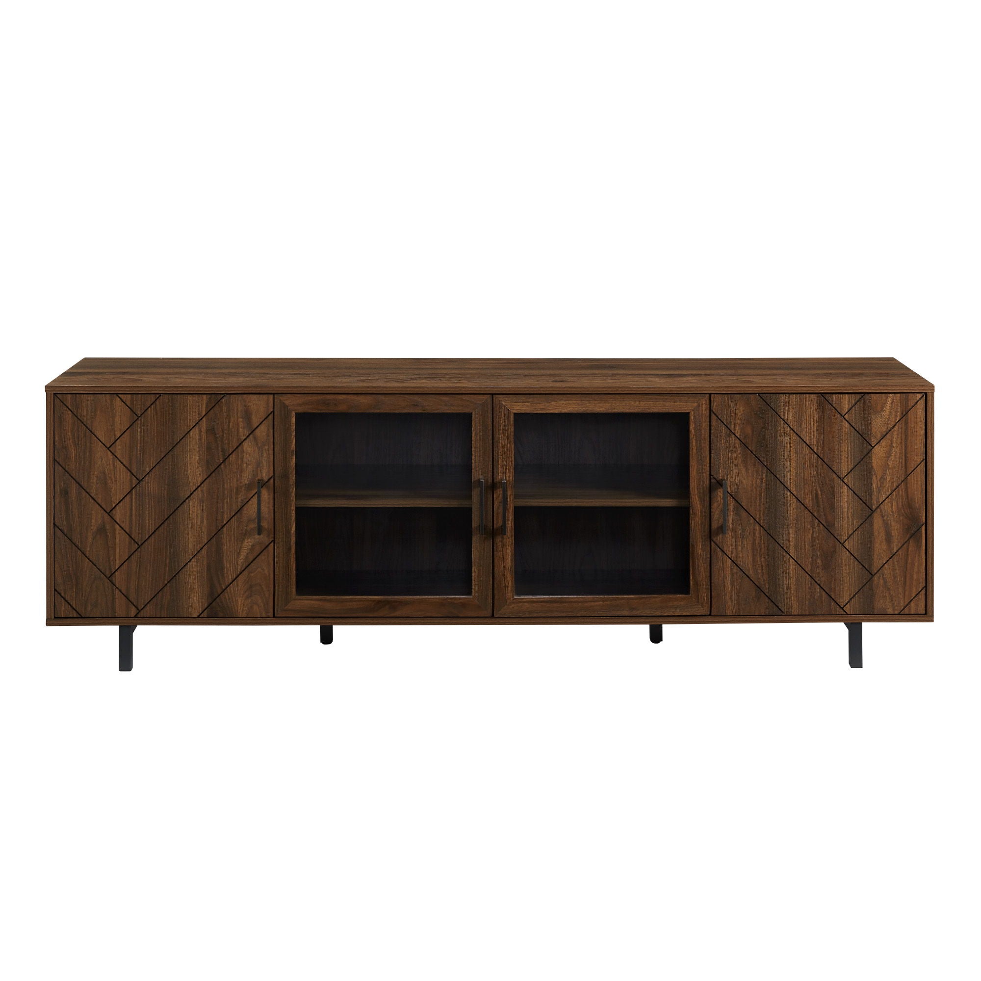 Modern Scandinavian 4 Door Herringbone 70" TV Stand For TVs Up To 80"