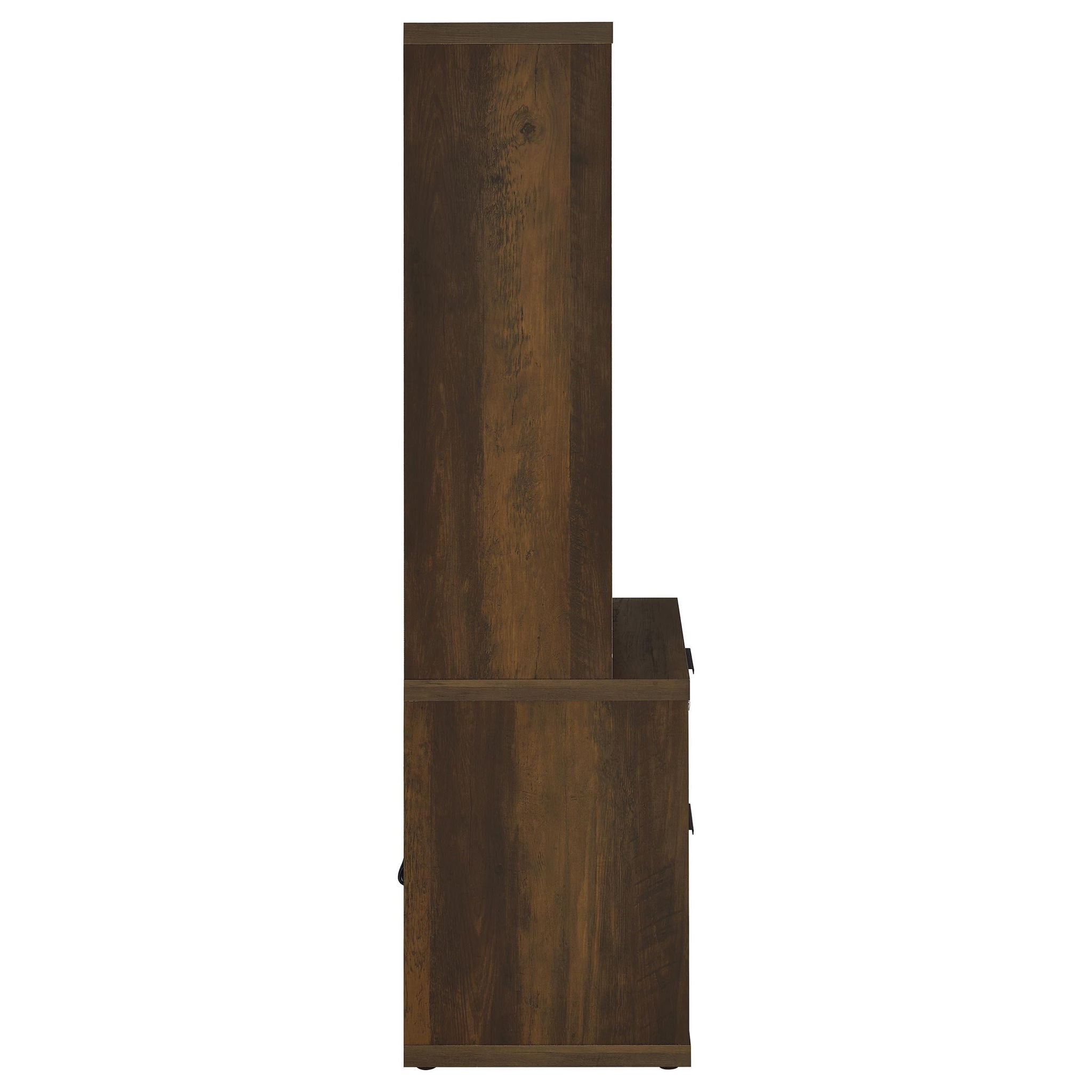 Westpark 3-shelf Bookcase USB and Lockable Drawer Dark Pine