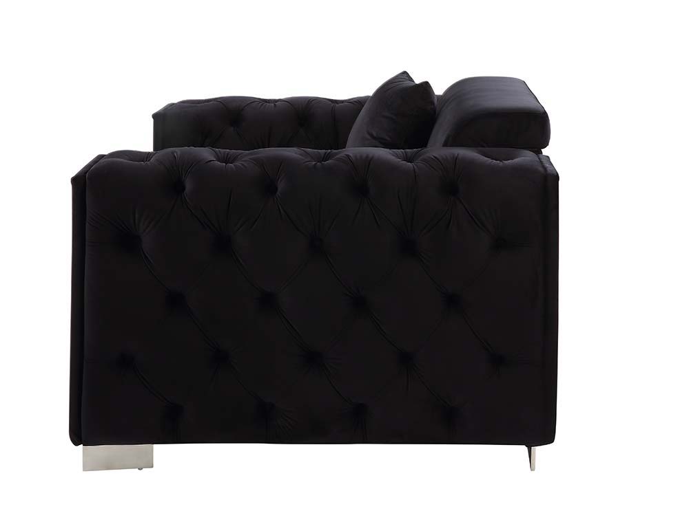ACME Trislar - Loveseat - Black Velvet | Meri Furniture