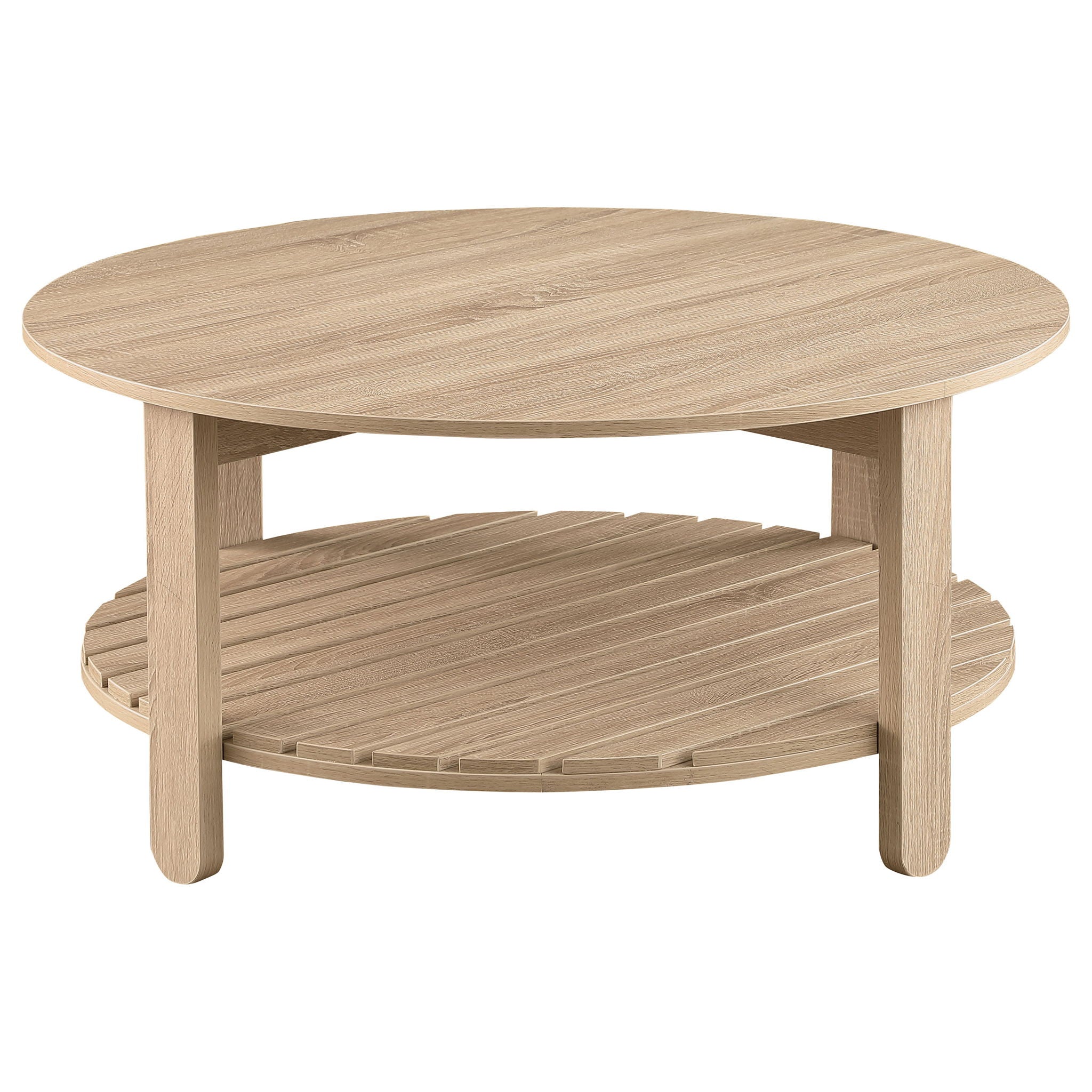 Brookson - Round 2 Piece Coffee And End Table Set - Natural