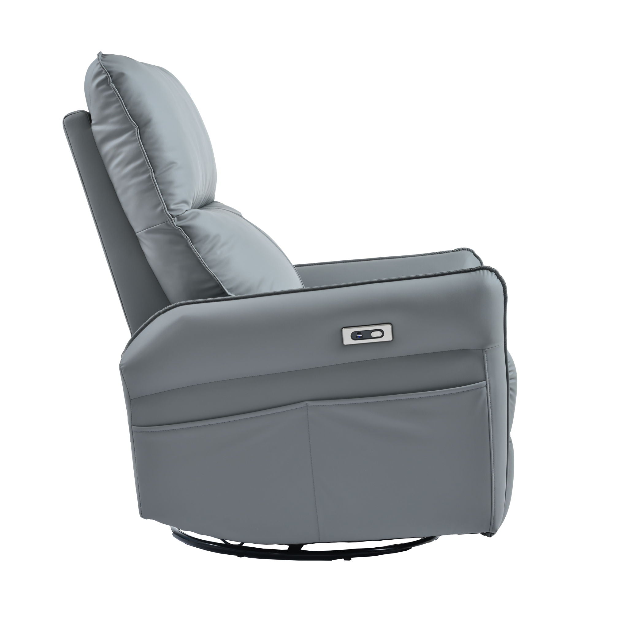 270° Power Swivel Rocker Glider Recliner Chair With USB Ports
