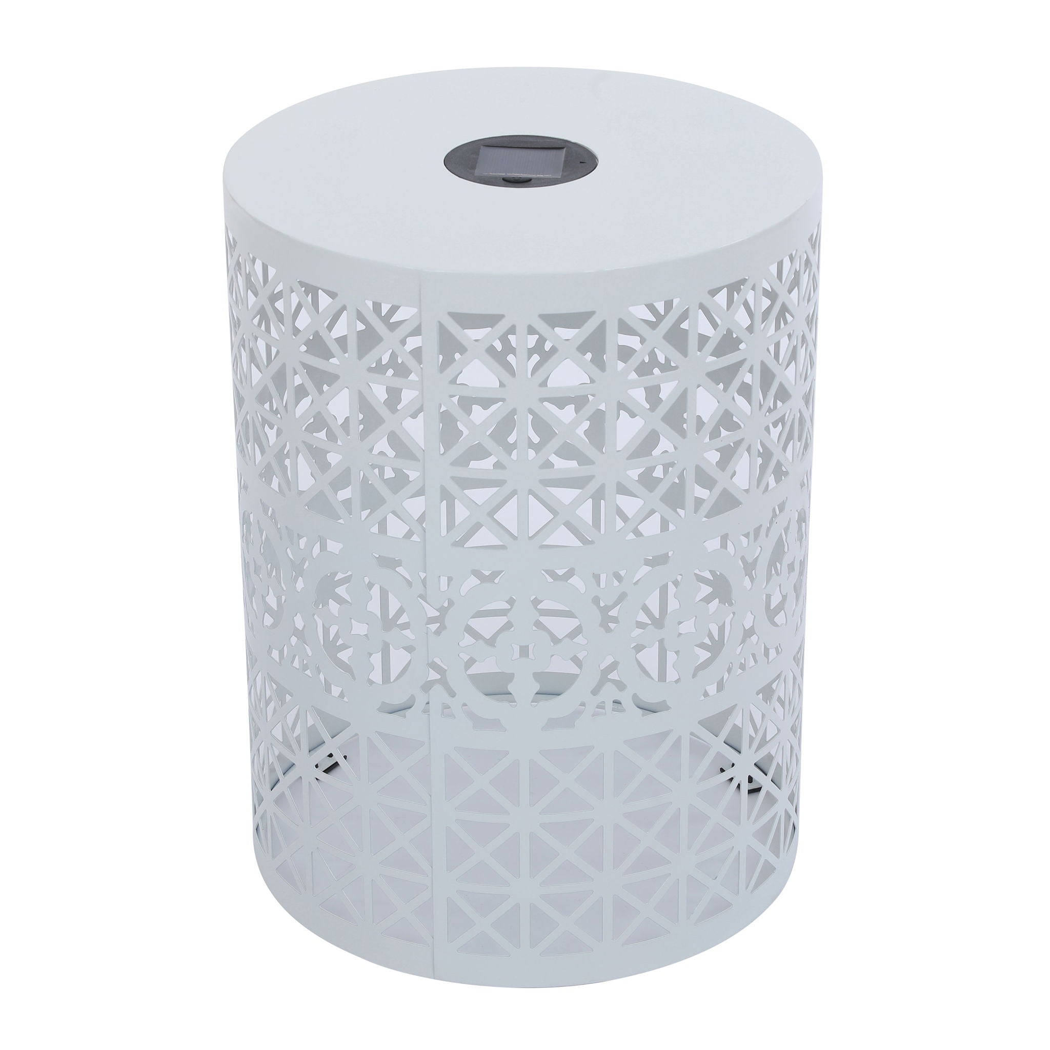 Modern Iron Solar Side Table With Built - In Light