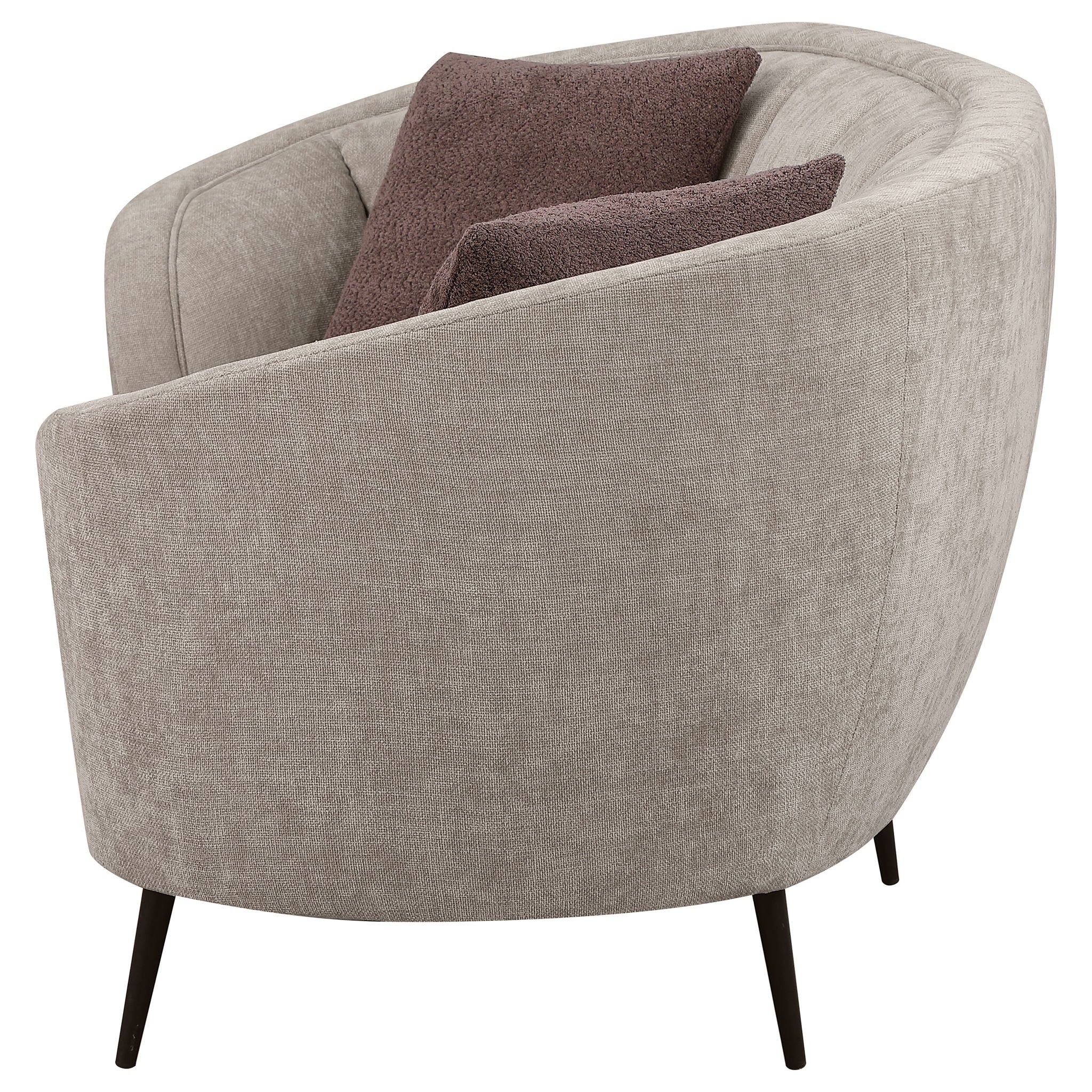 Saanich - Upholstered Curved With Plump Accent Pillows - Beige