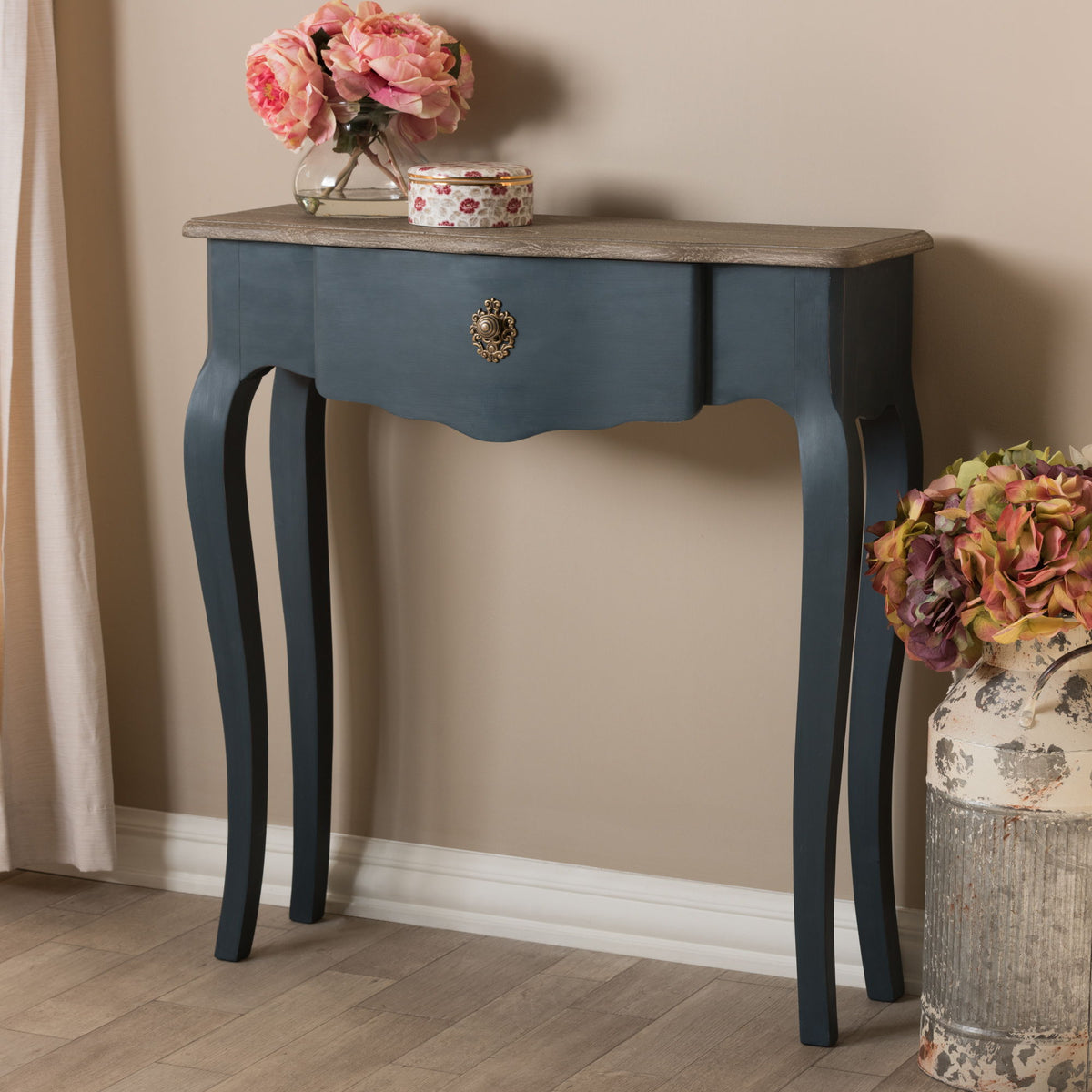 Mazarine Classic and Provincial Blue Spruce Finished Console Table