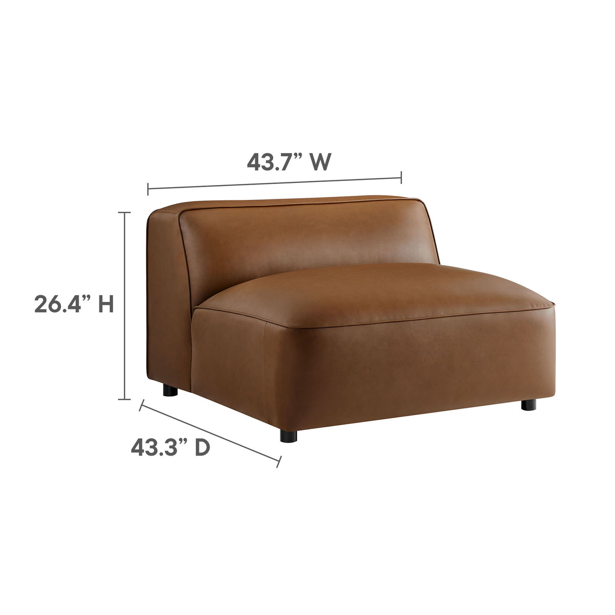 Auren 5-Piece Upholstered Vegan Leather Modular U-Shaped Sofa by Modway