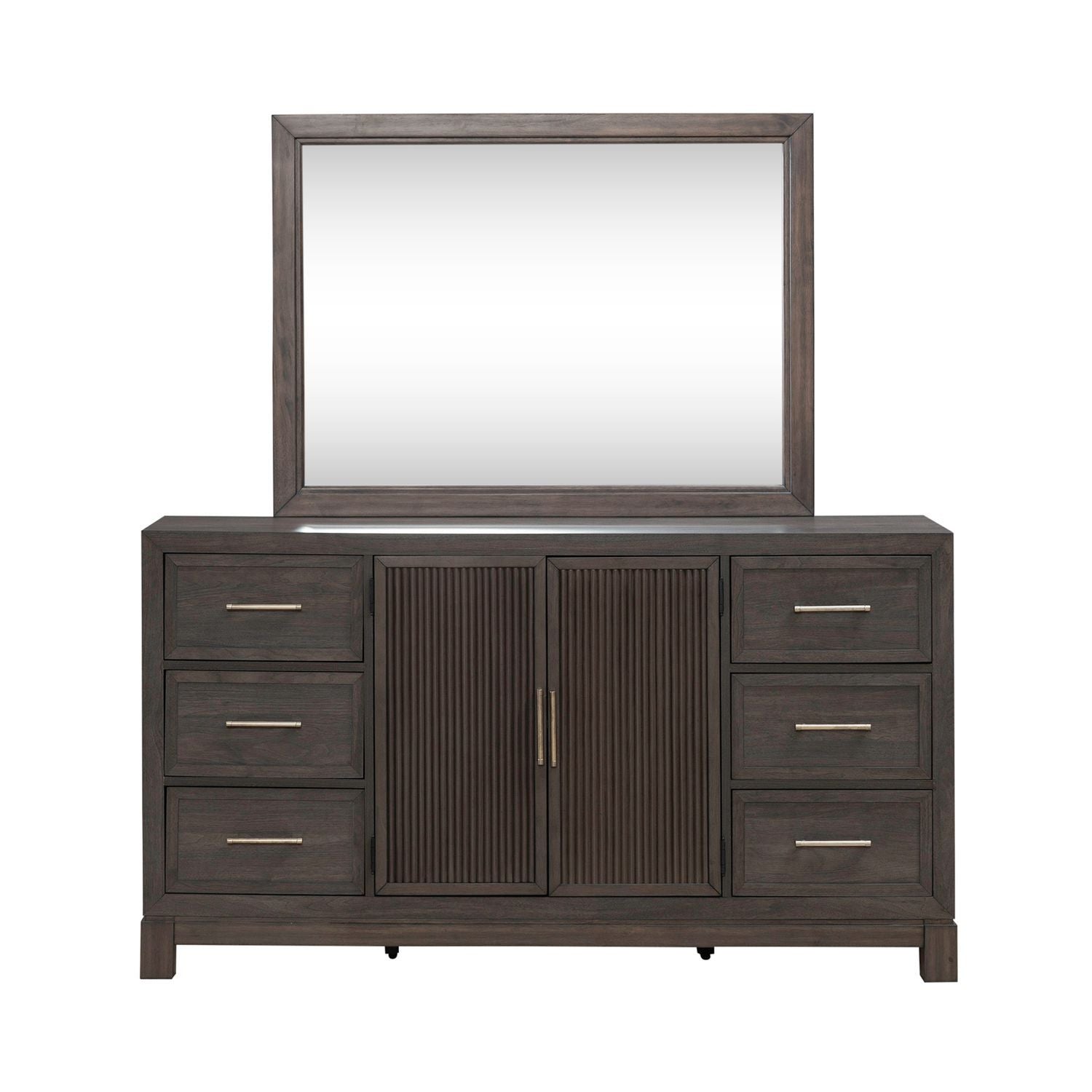 Modern Edge - Dresser & Mirror - Brown