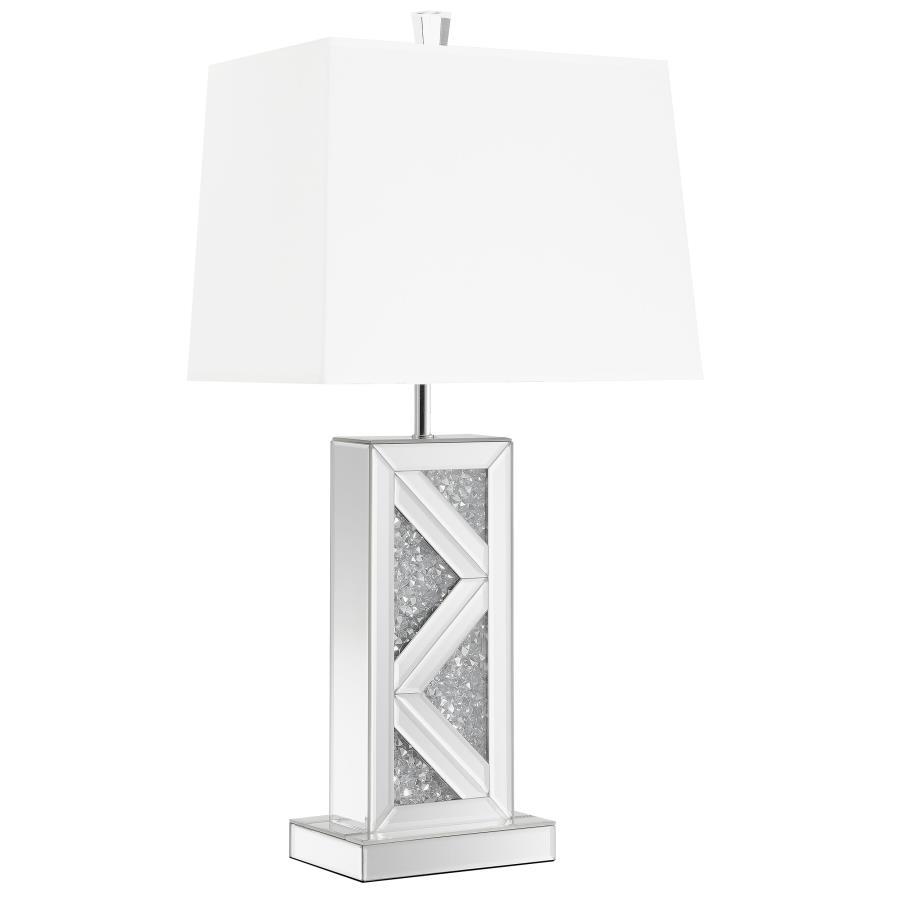 Coaster Fine Furniture Carmen - Tapered Shade Mirrored Table Lamp - Silver | Meri Furniture