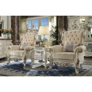 ACME Picardy II - Accent Chair - Fabric & Antique Pearl | Meri Furniture