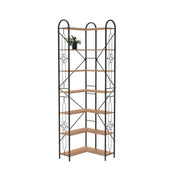 Industrial Style Corner Bookshelf With Thickened Iron Frame