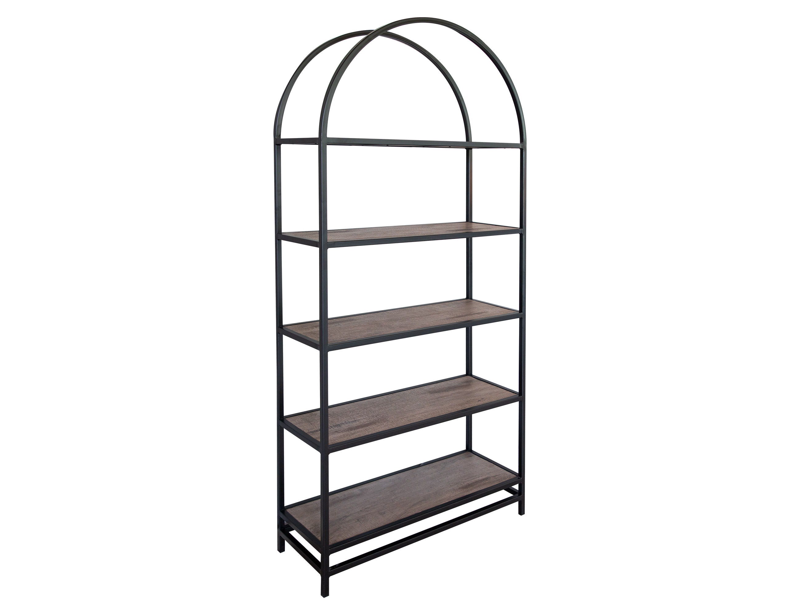 International Furniture Direct Blacksmith - Bookcase - Truffle Brown / Oil Black | Meri Furniture