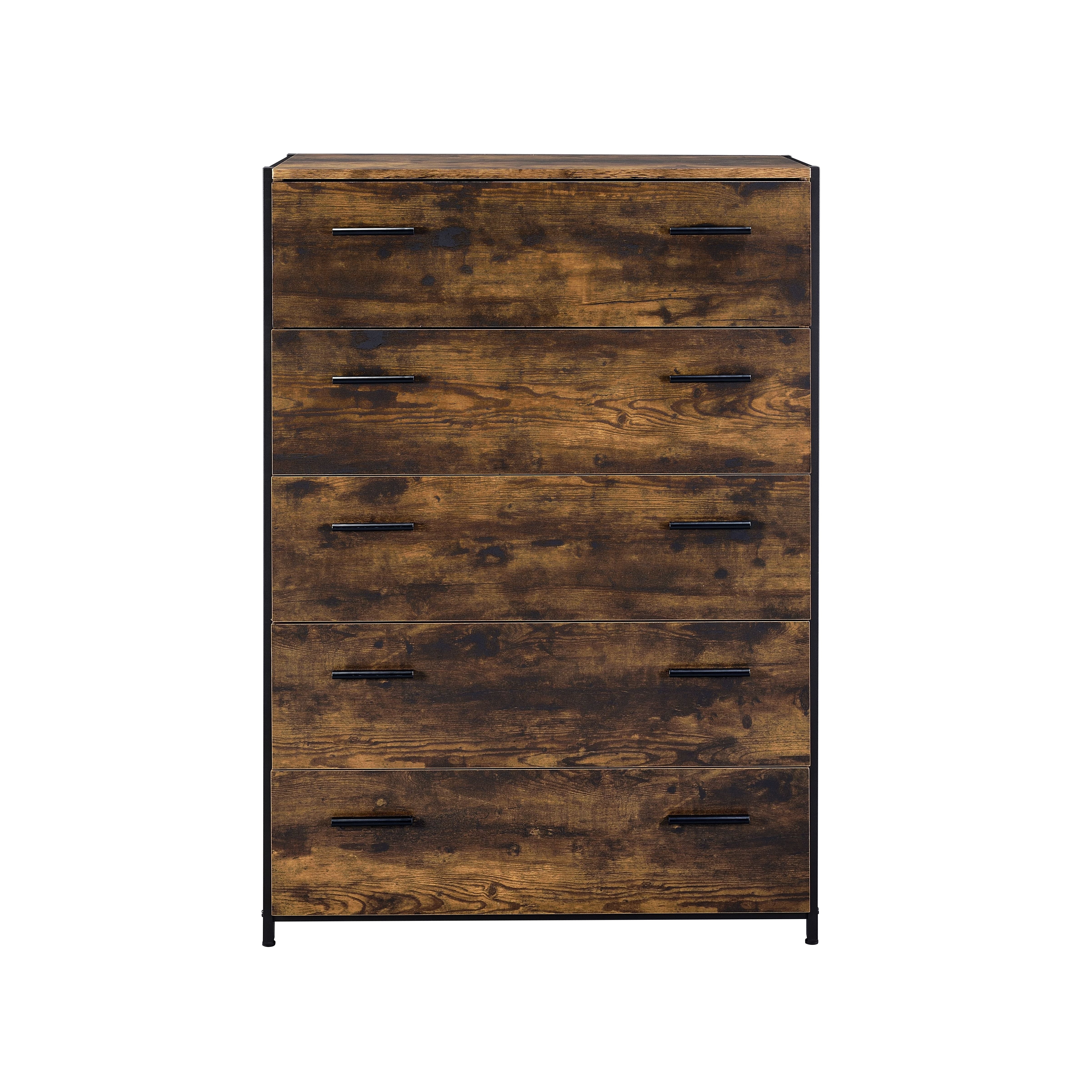 ACME Juvanth - Chest - Rustic Oak & Black Finish | Meri Furniture