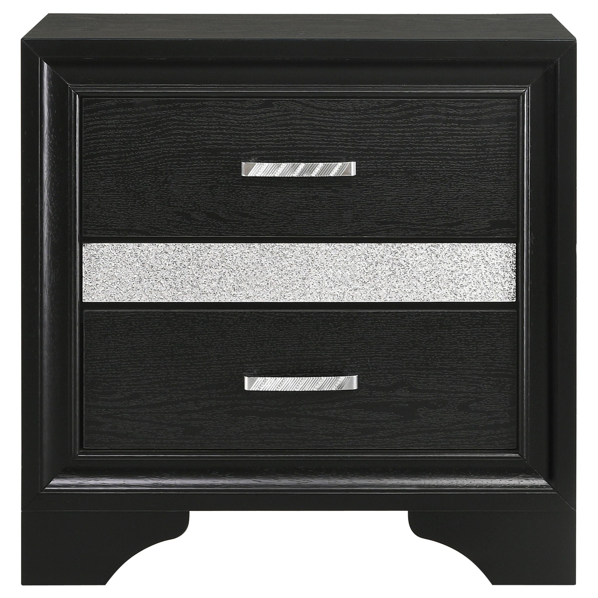Transitional 2 Drawer Nightstand With Hidden Jewelry Tray