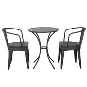 Ambrosia - 3 Piece Bistro Set With Leaf Motifs Top And Seat