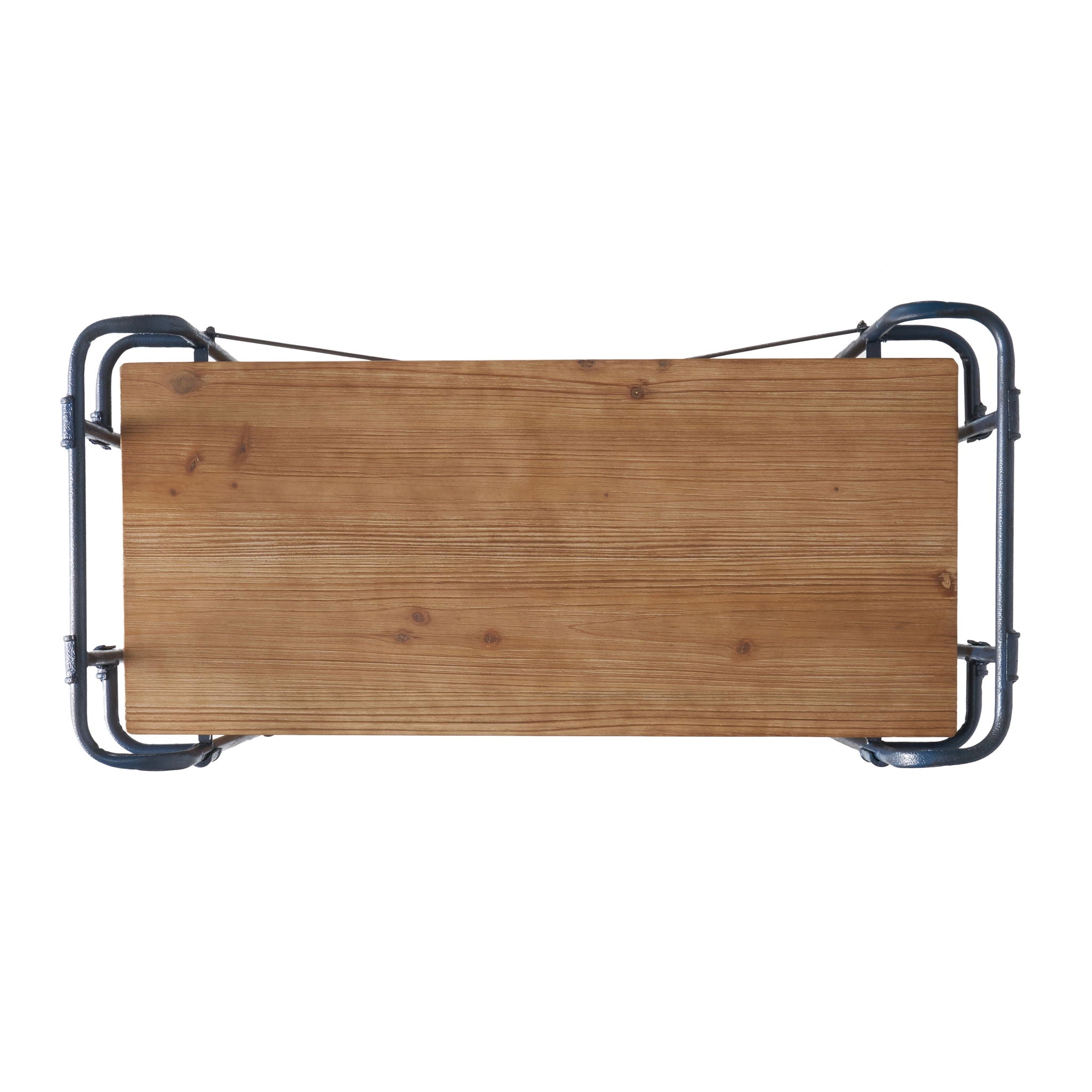 Yorktown - Industrial 5 Shelf Bookcase With Metal Pipework And Solid Fir - Natural